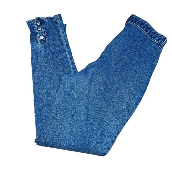 Vtg Gloria Vanderbilt 16 Long 1980s Ultra High Mom Jeans Ankle Buttons - Picture 2 of 6